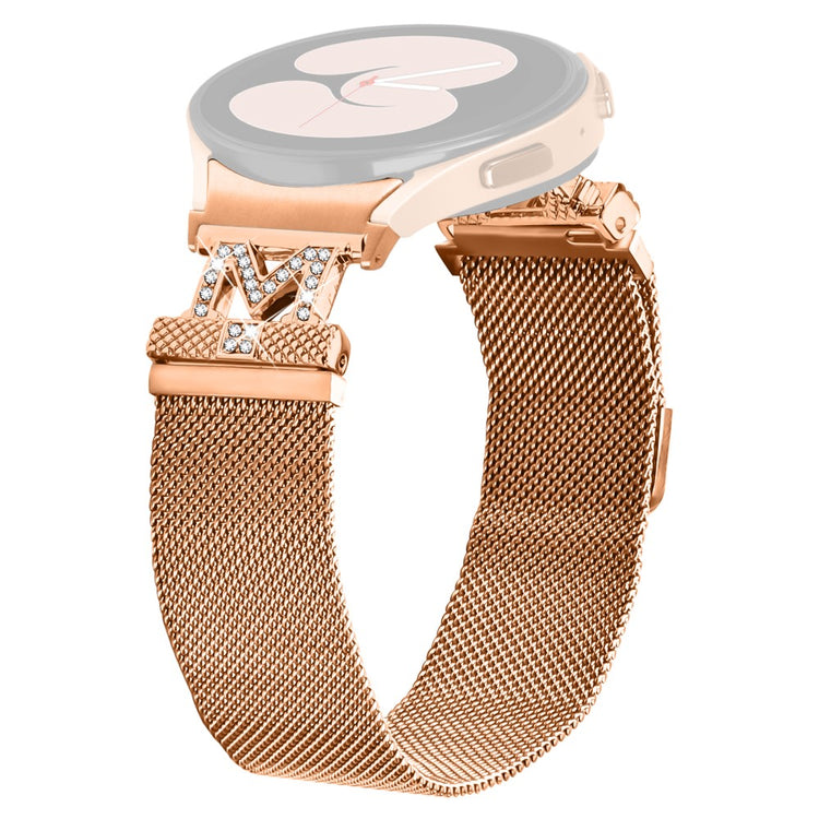 Metal Strap with Quick Release Connector Samsung Galaxy Watch7 44mm / 40mm Watch Band M-Style Rhinestone Decor - Rose Gold#serie_3