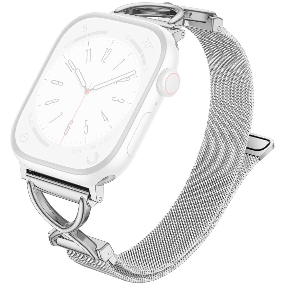 Watch Band Apple Watch Series 41mm - 40mm - 38mm X-Shape Slim Magnetic Clasp Stainless Steel Strap - Silver#serie_1