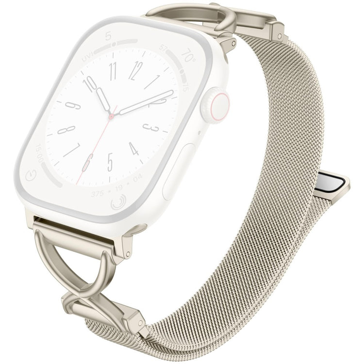 Watch Band Apple Watch Series 41mm - 40mm - 38mm X-Shape Slim Magnetic Clasp Stainless Steel Strap - Starlight#serie_4