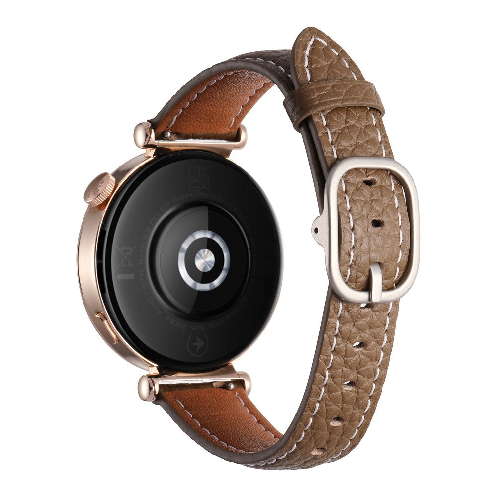 18mm Watch Band Huawei Watch GT 5 Pro 42mm / GT 5 41mm / GT 4 41mm / Garmin Venu 3S , Genuine Cow Leather Smartwatch Strap - Tan#serie_1