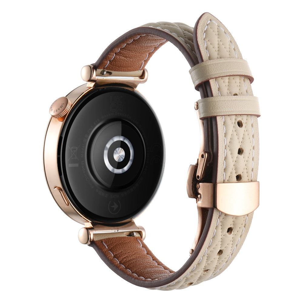 18mm Watch Band Huawei Watch GT 5 Pro 42mm / GT 5 41mm / GT 4 41mm / Garmin Venu 3S , Genuine Cow Leather Diamond Pattern Strap - Starlight#serie_5