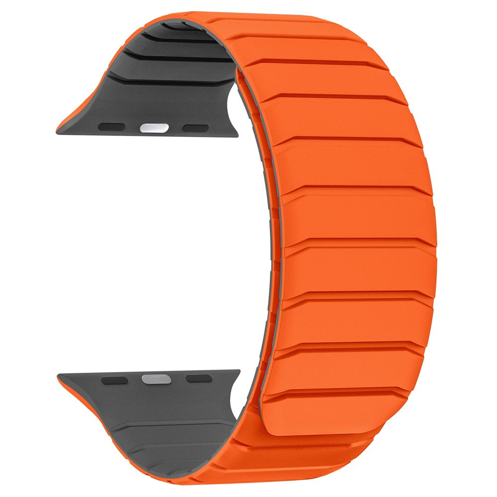 Watch Band Apple Watch Series 41mm - 40mm - 38mmFluororubber Wrist Strap - Orange  /  Grey#serie_1