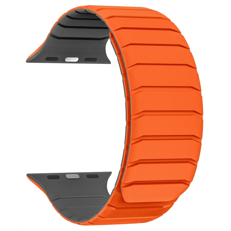Watch Band Apple Watch Series 41mm - 40mm - 38mmFluororubber Wrist Strap - Orange  /  Grey#serie_1