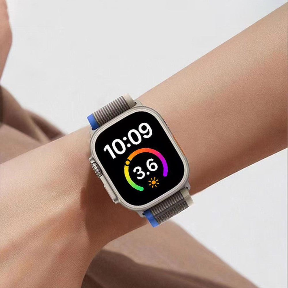 Tidsløst Metal Og Nylon Universal Rem passer til Apple Smartwatch - Grøn#serie_8