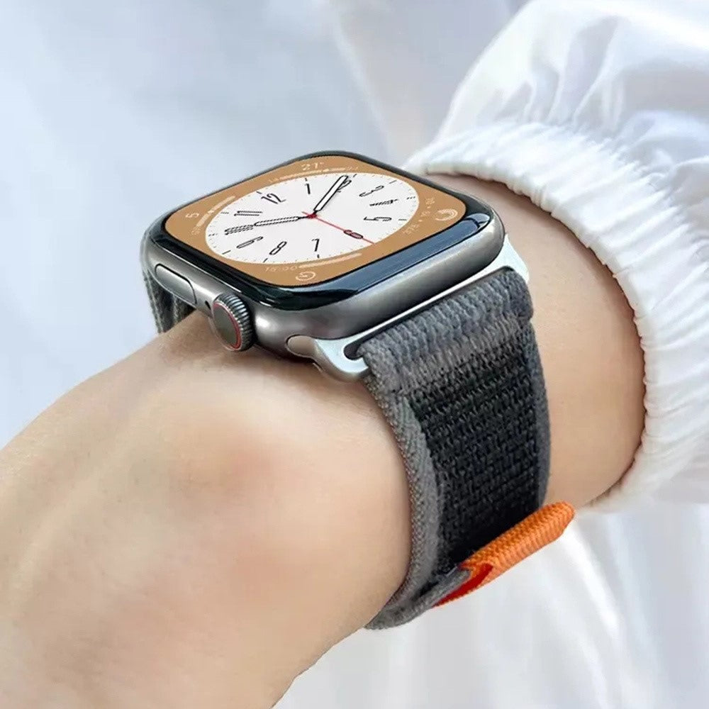 Tidsløst Metal Og Nylon Universal Rem passer til Apple Smartwatch - Pink#serie_23