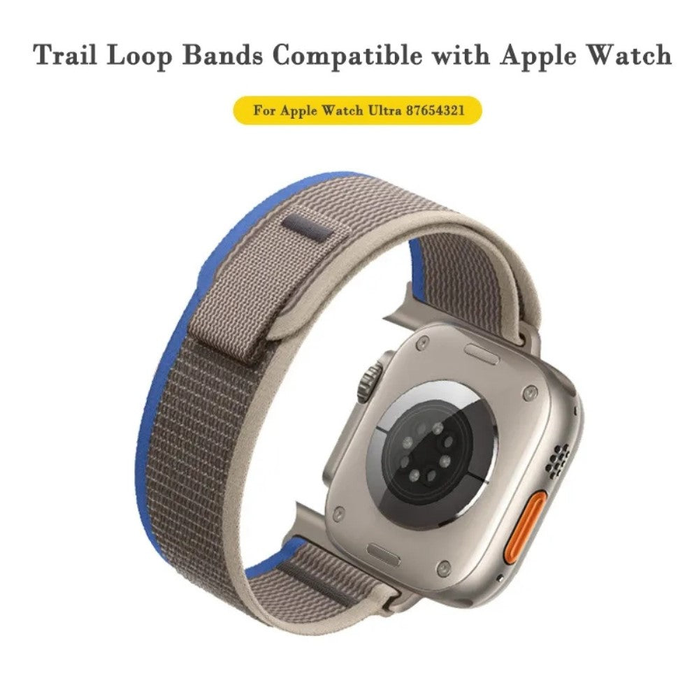 Meget Hårdfør Metal Og Nylon Universal Rem passer til Apple Smartwatch - Blå#serie_9