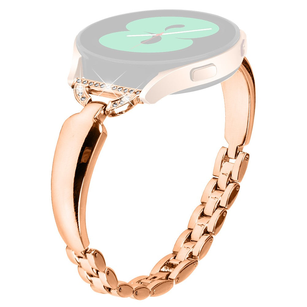 Meget Holdbart Metal Og Rhinsten Universal Rem passer til Smartwatch - Pink#serie_3