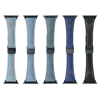Rigtigt Cool Metal Og Nylon Universal Rem passer til Apple Smartwatch - Blå#serie_1