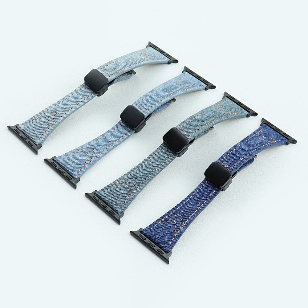 Rigtigt Cool Metal Og Nylon Universal Rem passer til Apple Smartwatch - Blå#serie_4