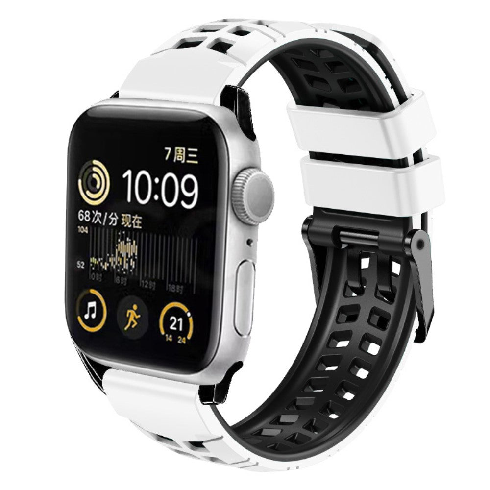 Vildt Pænt Metal Og Silikone Universal Rem passer til Apple Smartwatch - Hvid#serie_2