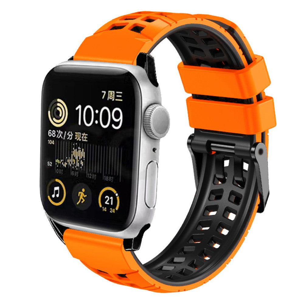 Vildt Pænt Metal Og Silikone Universal Rem passer til Apple Smartwatch - Orange#serie_3