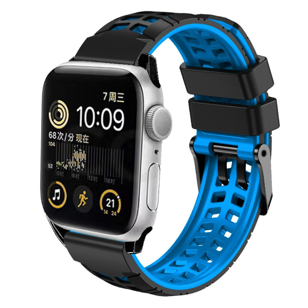 Vildt Pænt Metal Og Silikone Universal Rem passer til Apple Smartwatch - Blå#serie_5