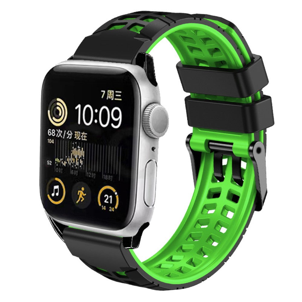 Vildt Pænt Metal Og Silikone Universal Rem passer til Apple Smartwatch - Grøn#serie_6