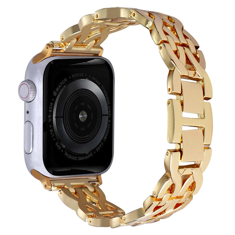 Vildt Godt Metal Og Rhinsten Universal Rem passer til Apple Smartwatch - Guld#serie_2