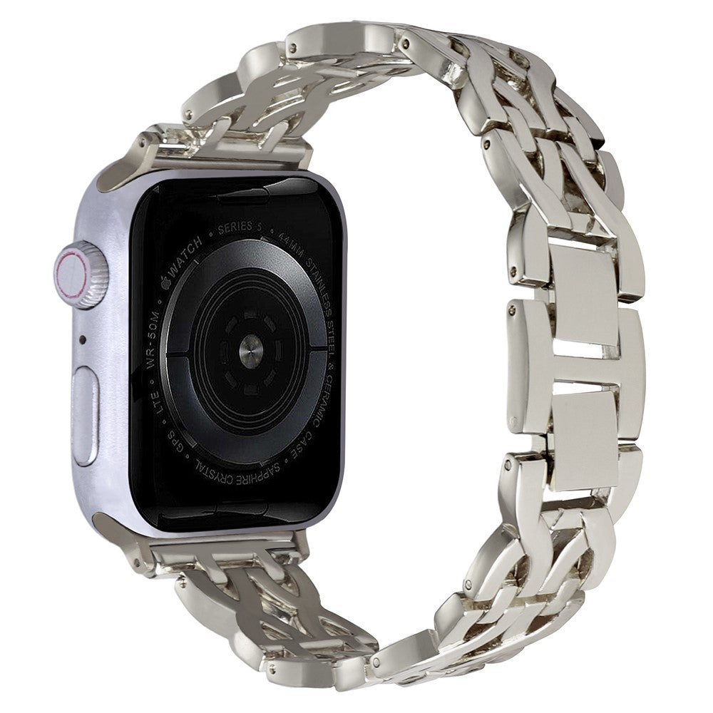 Vildt Godt Metal Og Rhinsten Universal Rem passer til Apple Smartwatch - Sølv#serie_4
