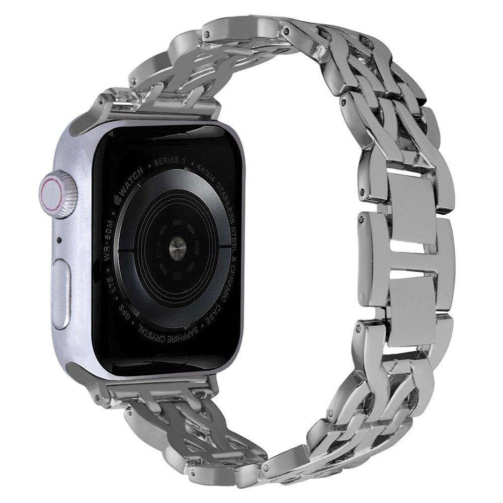 Vildt Godt Metal Og Rhinsten Universal Rem passer til Apple Smartwatch - Sølv#serie_5