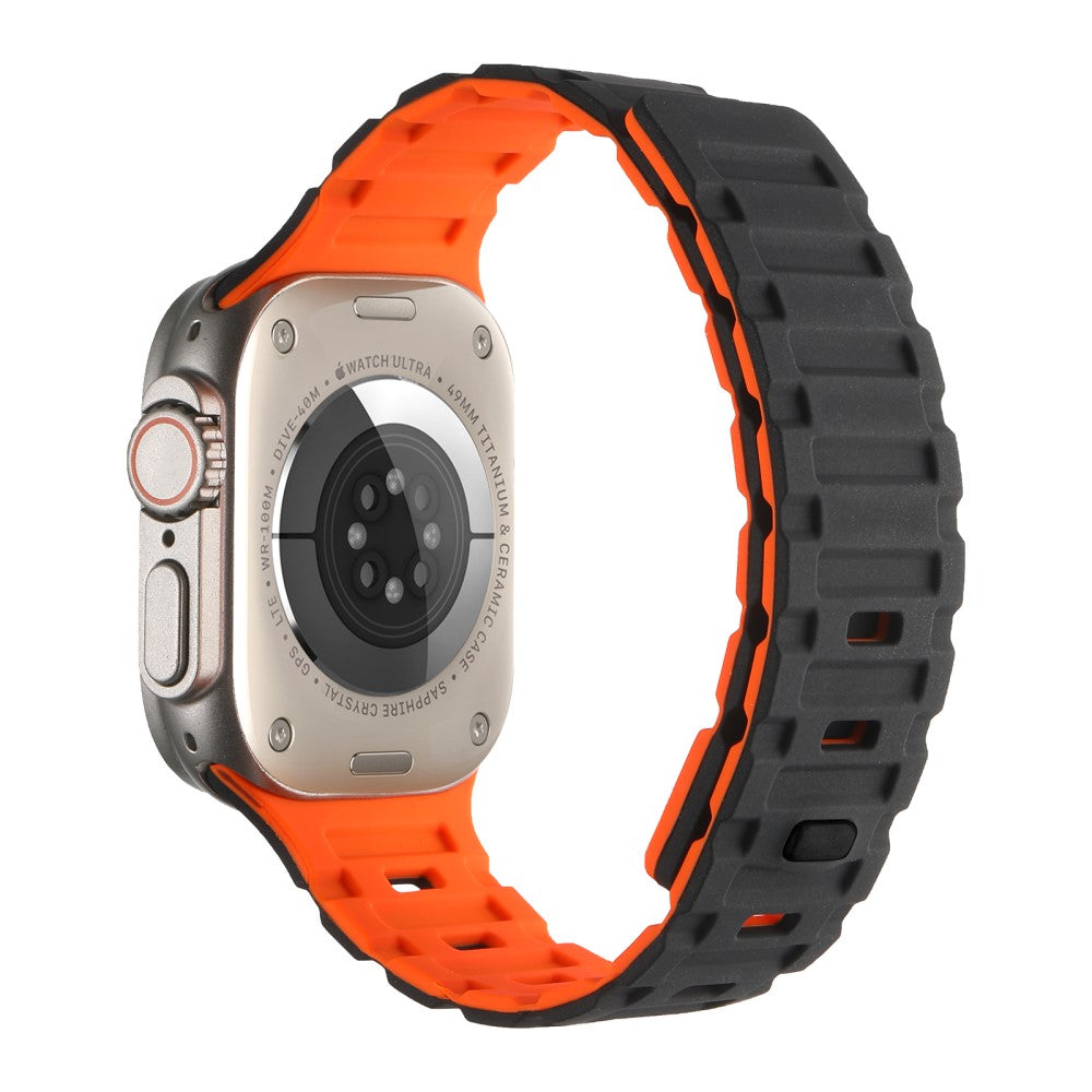Meget Pænt Metal Og Silikone Universal Rem passer til Apple Smartwatch - Orange#serie_5