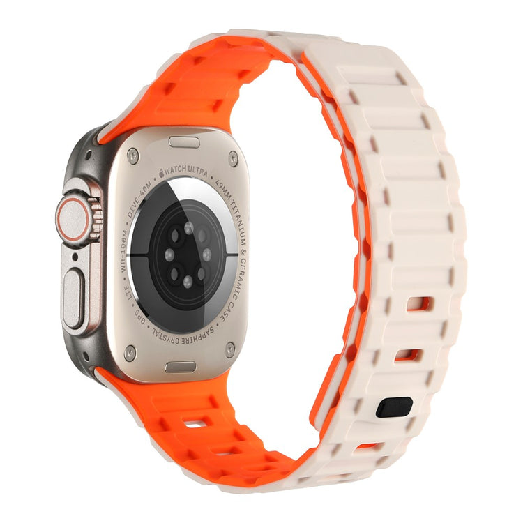 Meget Pænt Metal Og Silikone Universal Rem passer til Apple Smartwatch - Orange#serie_19
