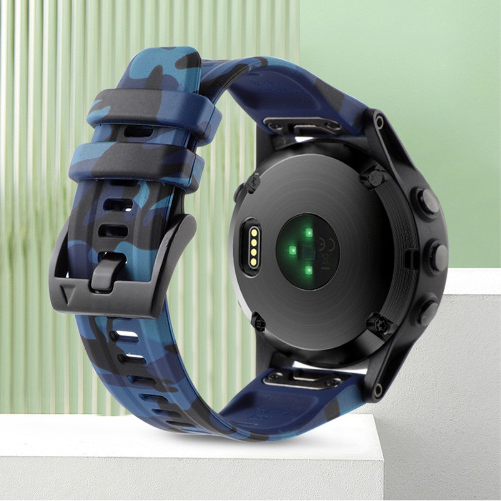 Helt Vildt Pænt Metal Og Silikone Universal Rem passer til Smartwatch - Blå#serie_8