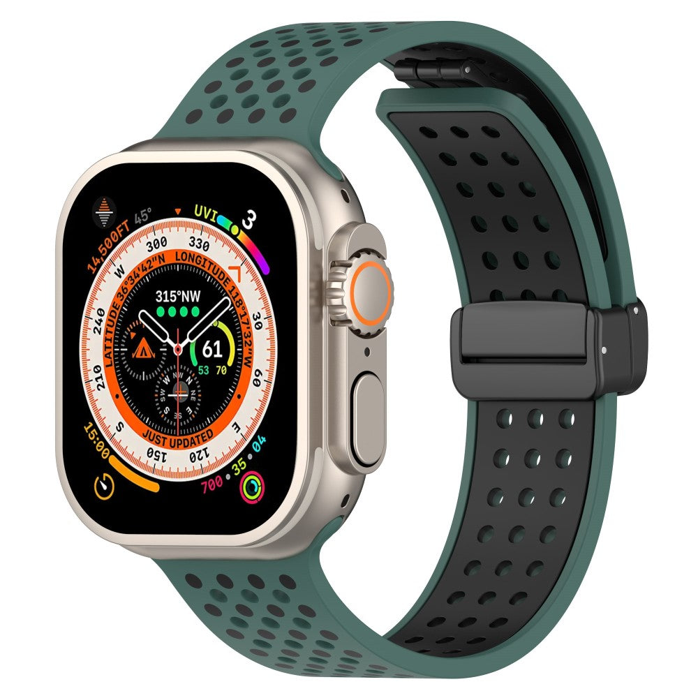 Sejt Silikone Universal Rem passer til Apple Smartwatch - Grøn#serie_5