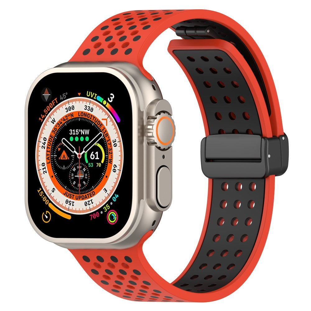 Sejt Silikone Universal Rem passer til Apple Smartwatch - Rød#serie_9