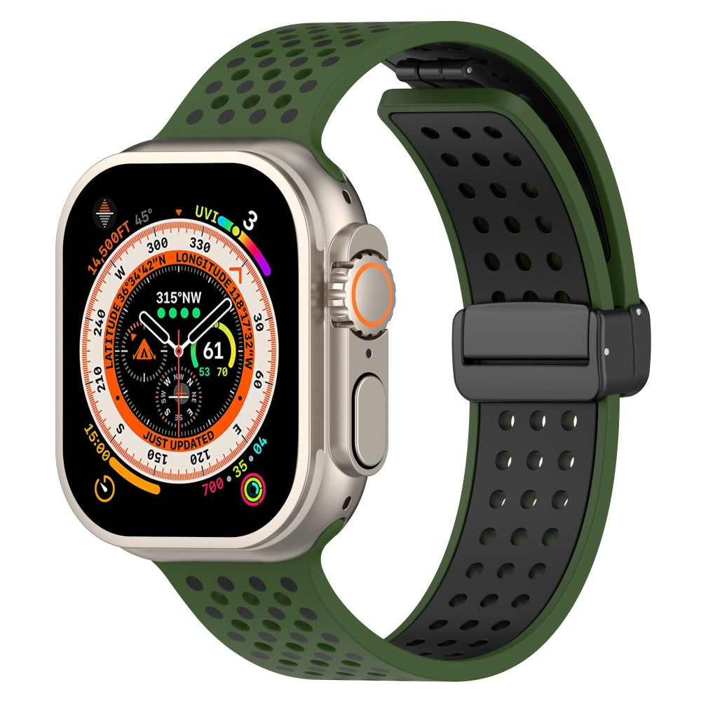Sejt Silikone Universal Rem passer til Apple Smartwatch - Grøn#serie_11