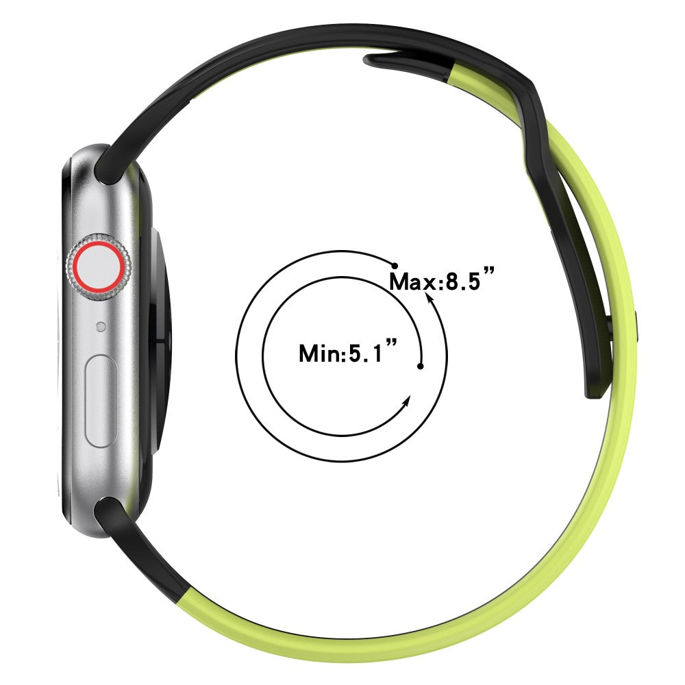 Watch Strap Apple Watch Series 9 8 7 41mm / SE (2023) SE (2022) SE Series 6 5 4 40mm / Series 3 2 1 38mm Dual-color Silicone Band - Grey / White#serie_8