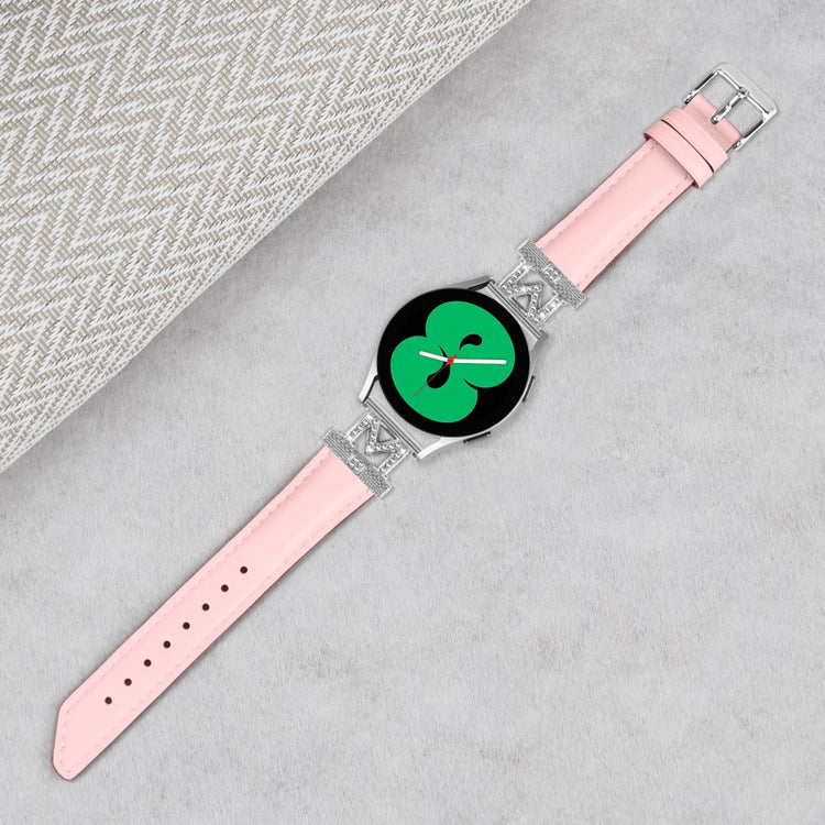 Holdbart Kunstlæder Og Rhinsten Universal Rem passer til Smartwatch - Pink#serie_2
