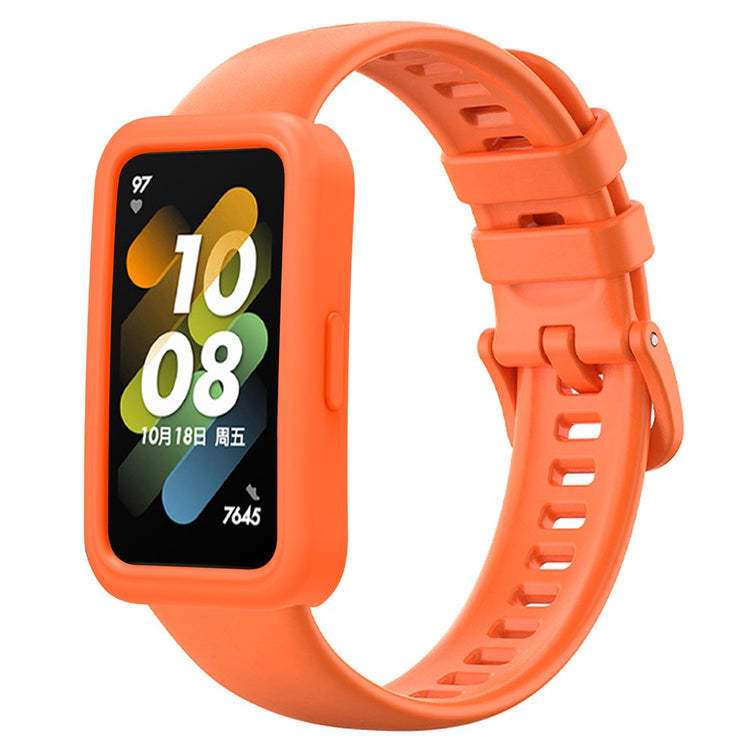 Helt Vildt Fed Silikone Rem passer til Huawei Band 8 - Orange#serie_3