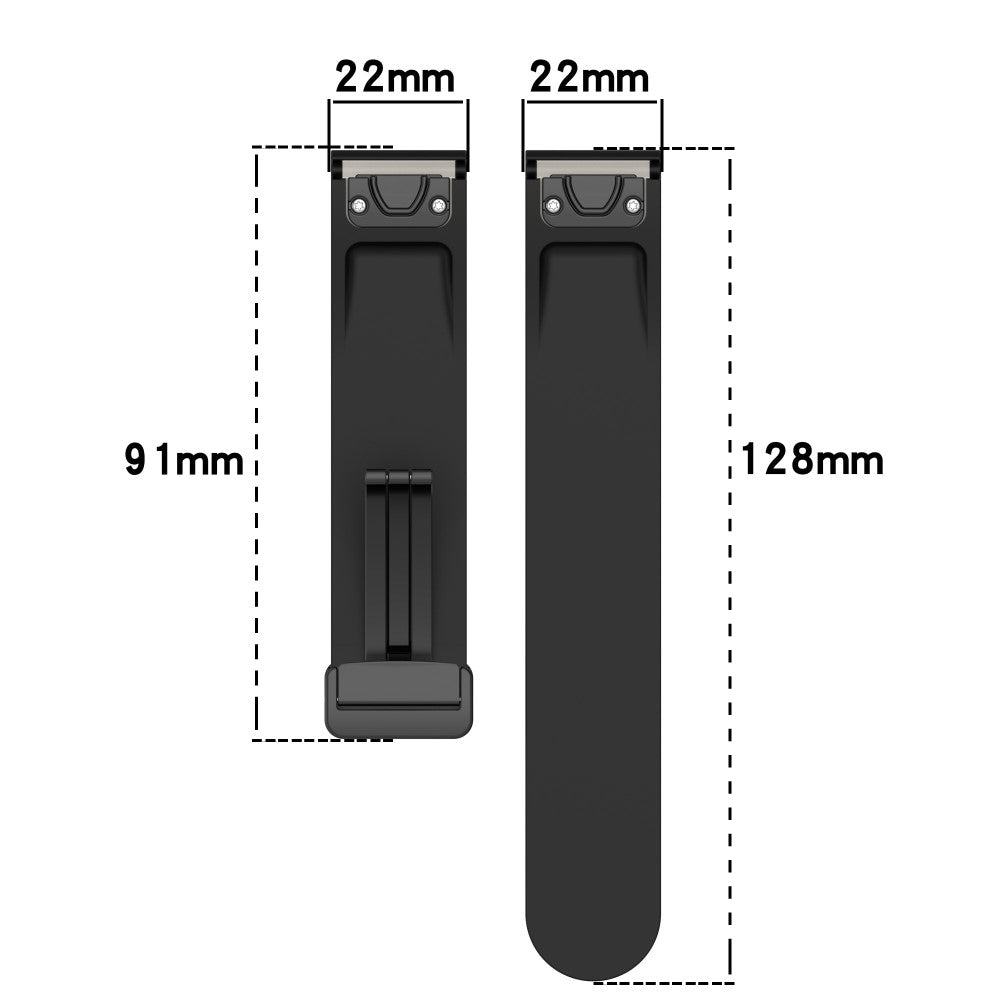 Huawei Watch GT 4 46mm / Samsung Galaxy Watch3 45mm / Garmin Venu 3 Black Buckle Watchband 22mm Magnetic Silicone Strap - Navy Blue#serie_11