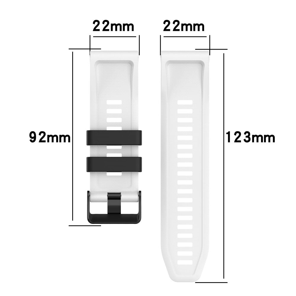 Garmin Fenix 7X Pro Watch Bands Horizontal Stripes Silicone Dual-color Strap - White / Black#serie_2