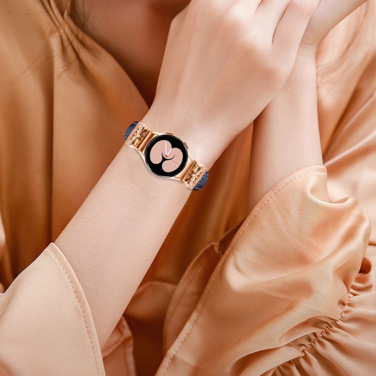 Rigtigt Fint Kunstlæder Universal Rem passer til Samsung Smartwatch - Blå#serie_3