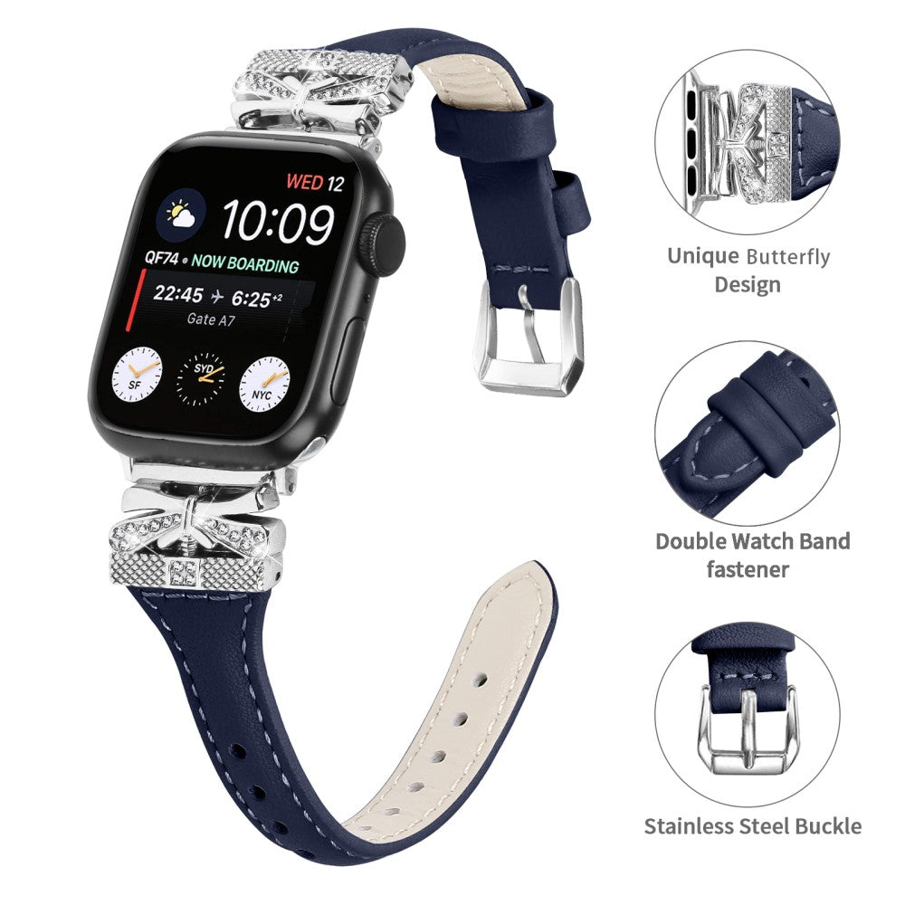Meget Godt Kunstlæder Universal Rem passer til Apple Smartwatch - Blå#serie_4