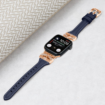 Stilfuld Kunstlæder Universal Rem passer til Apple Smartwatch - Blå#serie_1