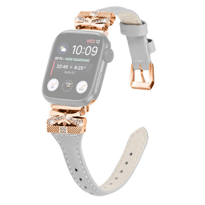 Stilfuld Kunstlæder Universal Rem passer til Apple Smartwatch - Sølv#serie_5