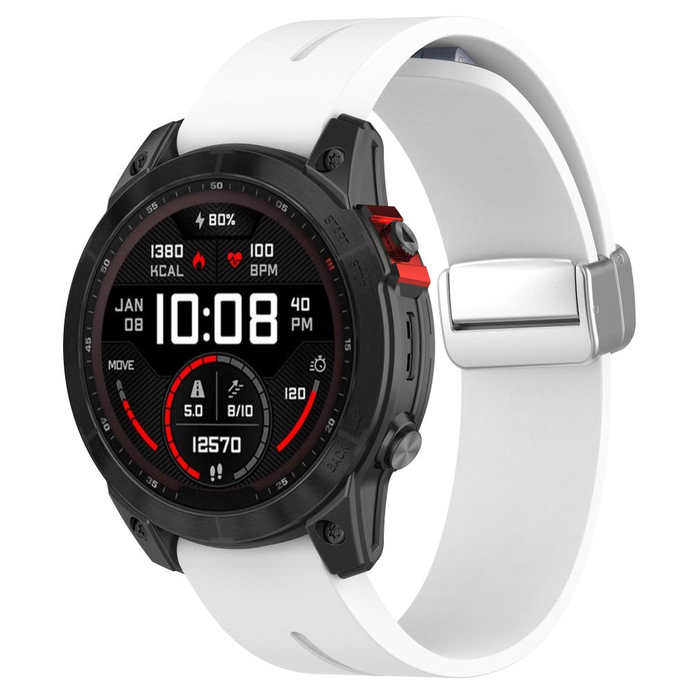 Helt Vildt Pænt Silikone Universal Rem passer til Garmin Smartwatch - Hvid#serie_3