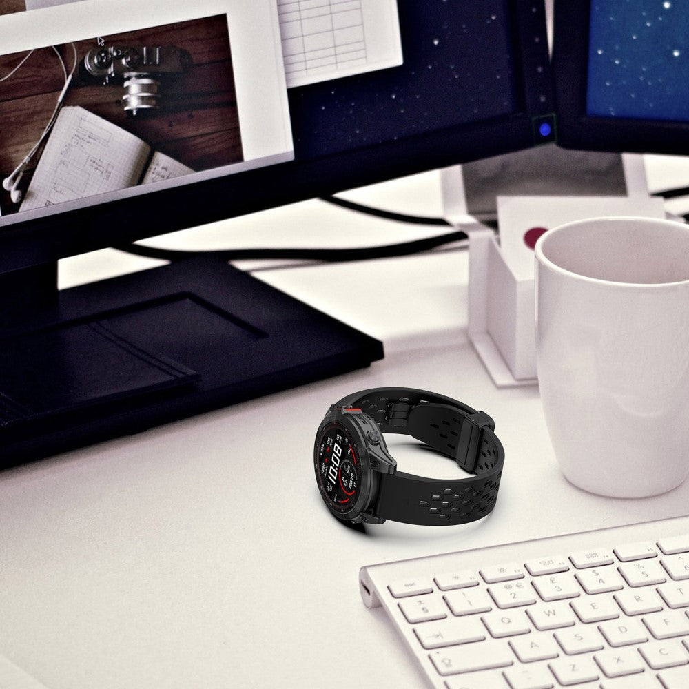Vildt Fantastisk Silikone Universal Rem passer til Garmin Smartwatch - Sølv#serie_3