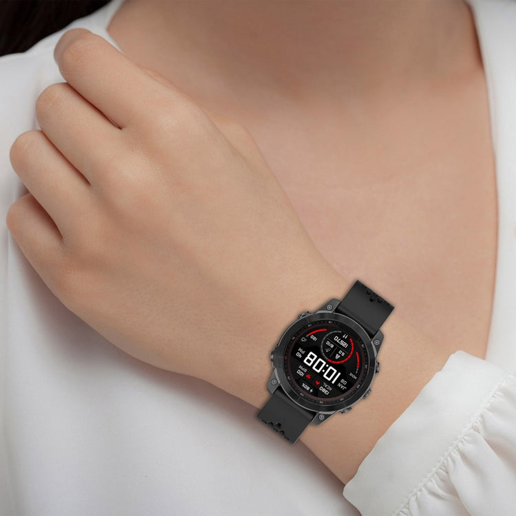 Vildt Fantastisk Silikone Universal Rem passer til Garmin Smartwatch - Sølv#serie_3