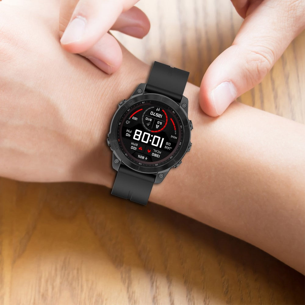 Vildt Elegant Silikone Universal Rem passer til Garmin Smartwatch - Sort#serie_1
