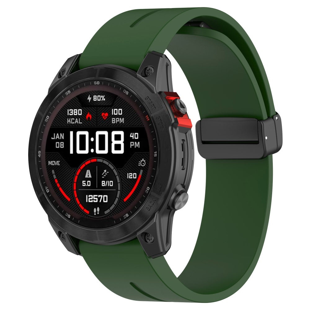 Vildt Elegant Silikone Universal Rem passer til Garmin Smartwatch - Grøn#serie_9