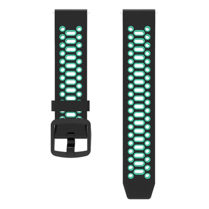 Coros Pace 2 / Garmin vivoactive 5 / GarminActive 5 / Venu Sq 2 Dual Color Watch Strap 20mm Silicone Watchband - Black / Lake Blue#serie_4