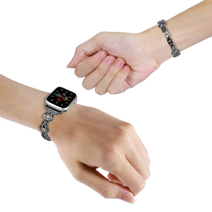 Apple Watch Series 41mm / 40mm / 38mm Bling Band Gourd Design Wriststrap - Black#serie_1