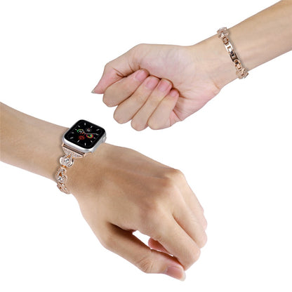Apple Watch Series 41mm / 40mm / 38mm Bling Band Gourd Design Wriststrap - Rose Gold#serie_3