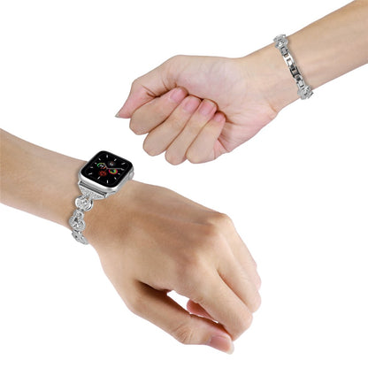 Apple Watch Series 41mm / 40mm / 38mm Bling Band Gourd Design Wriststrap - Silver#serie_5
