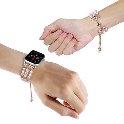 Apple Watch 49mm / 45mm / 44mm / 42mm Beaded Band Watch Strap - Pink#serie_2