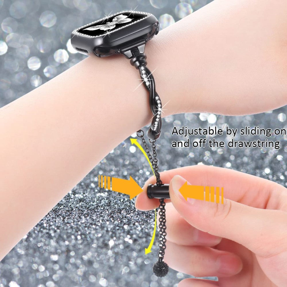 Mega Holdbart Metal Universal Rem passer til Apple Smartwatch - Sort#serie_1