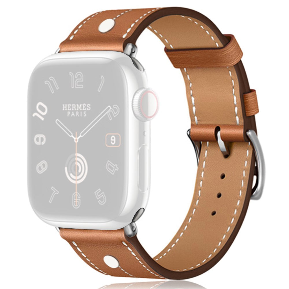 Super Skøn Ægte Læder Universal Rem passer til Apple Smartwatch - Brun#serie_1
