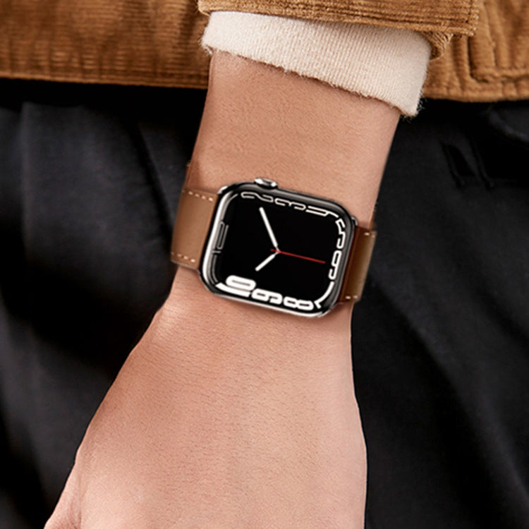 Super Skøn Ægte Læder Universal Rem passer til Apple Smartwatch - Orange#serie_2