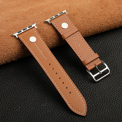 Glimrende Ægte Læder Universal Rem passer til Apple Smartwatch - Orange#serie_2