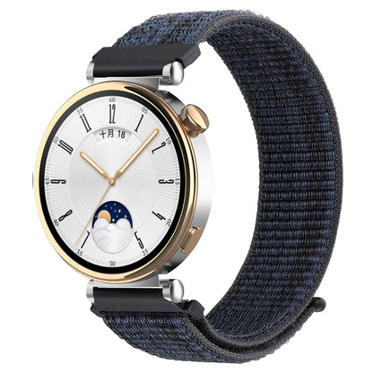 Huawei Watch GT 4 41mm / Garmin Venu 3S Nylon Watch Strap 18mm Sports Watchband - Black+Blue#serie_1